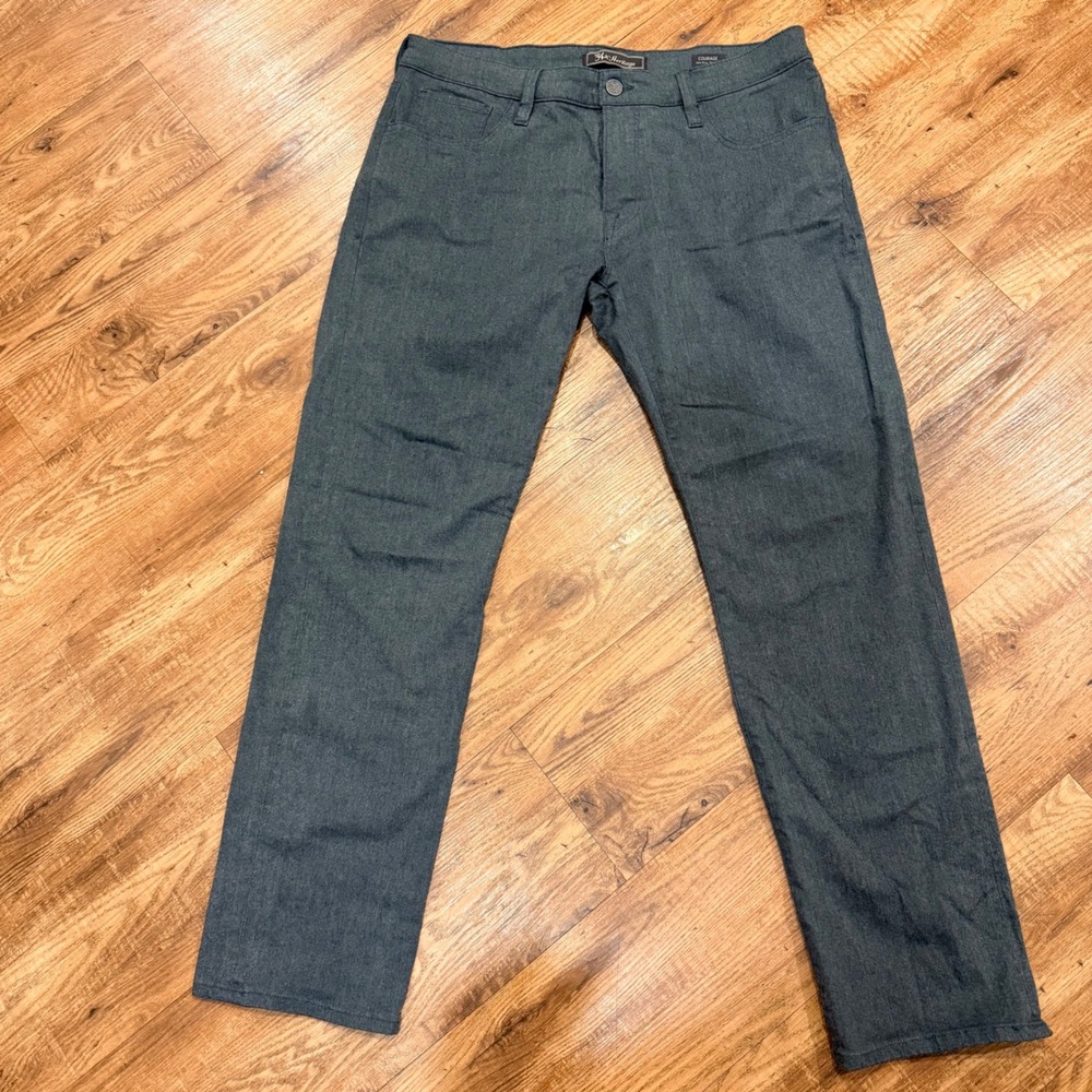 34 Heritage Courage Mens Mid-Rise Straight Leg Pants Charcoal Grey 36/32